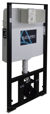 Комплект подвесной безободковый унитаз Azario Teramo AZ-8010-1000+AZ-8200-0032+AZ-0053 с микролифтом + система инсталляции с кнопкой смыва белый глянцевый - 2 изображение