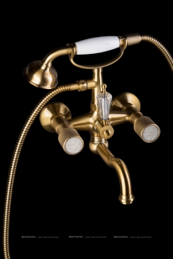 Смеситель Boheme Royal Cristal 313-Royal/CRST для ванны с душем, бронза - 2 изображение