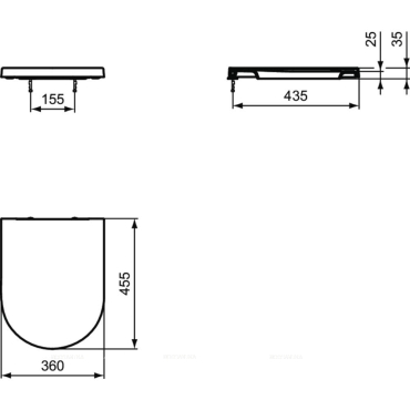 Сиденье с крышкой для унитаза Ideal Standard Blend Curve с микролифтом T376001 - 8 изображение