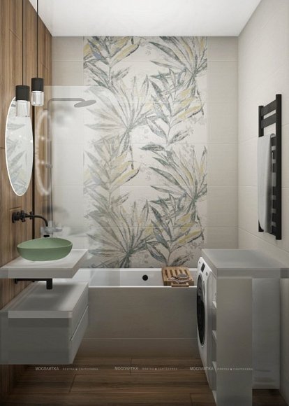 Дизайн Ванная в стиле Современный в бежевом цвете №12307