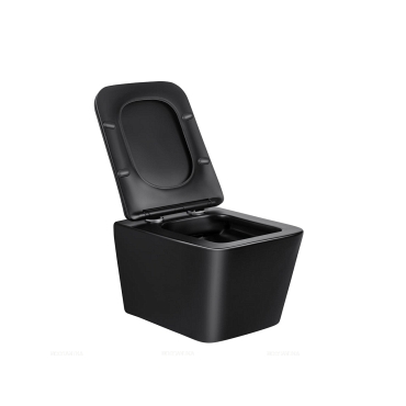 Комплект подвесной безободковый унитаз Vincea Q-Line VT1-12MB с сиденьем soft-close, черный матовый + инсталляция Am.Pm ProI 012704 - 4 изображение