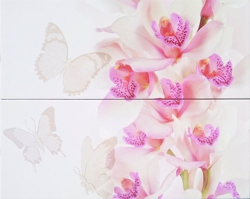 Керамическая плитка Mosplitka Панно Орхидея белая 40х50