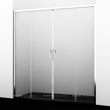 Душевая дверь Wasserkraft Lippe 45S 160х190 см 45S45 профиль хром, стекло прозрачное - 2 изображение