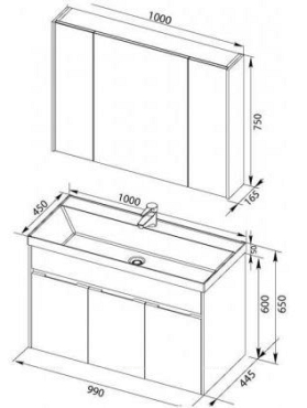 Комплект мебели для ванной Aquanet Латина 100 белый - 13 изображение