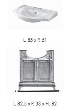 Тумба под раковину напольная Labor Legno Marriot MPL 85, под раковину, 82,5*33*82 см - 2 изображение