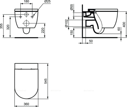 Унитаз подвесной Ideal Standard Blend Curve T374901 - 10 изображение